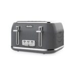 Breville Flow Collection 4 Slice Wide Slots Toaster – Grey – 1800W – VTT892 - 01