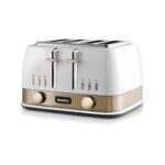 Breville New York Collection 4 Slice Wide Slots Toaster – White, Gold – 1850W – VTT942 - 01