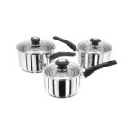 Judge Essentials 3-Piece Saucepans Set - Stainless Steel - 16cm, 18cm & 20cm - HPA1 - 01