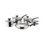 Judge Essentials 5-Piece Pans Set - Stainless Steel - 14cm Milk Pan, 26cm Frying Pan, 16cm, 18cm & 20cm Saucepans - HPC1 - 01